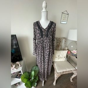Target Patterned Maxi Dress: semi-sheer